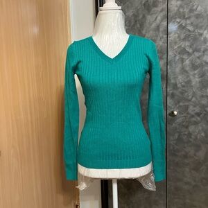 Teal V-Neck Women's Sweater